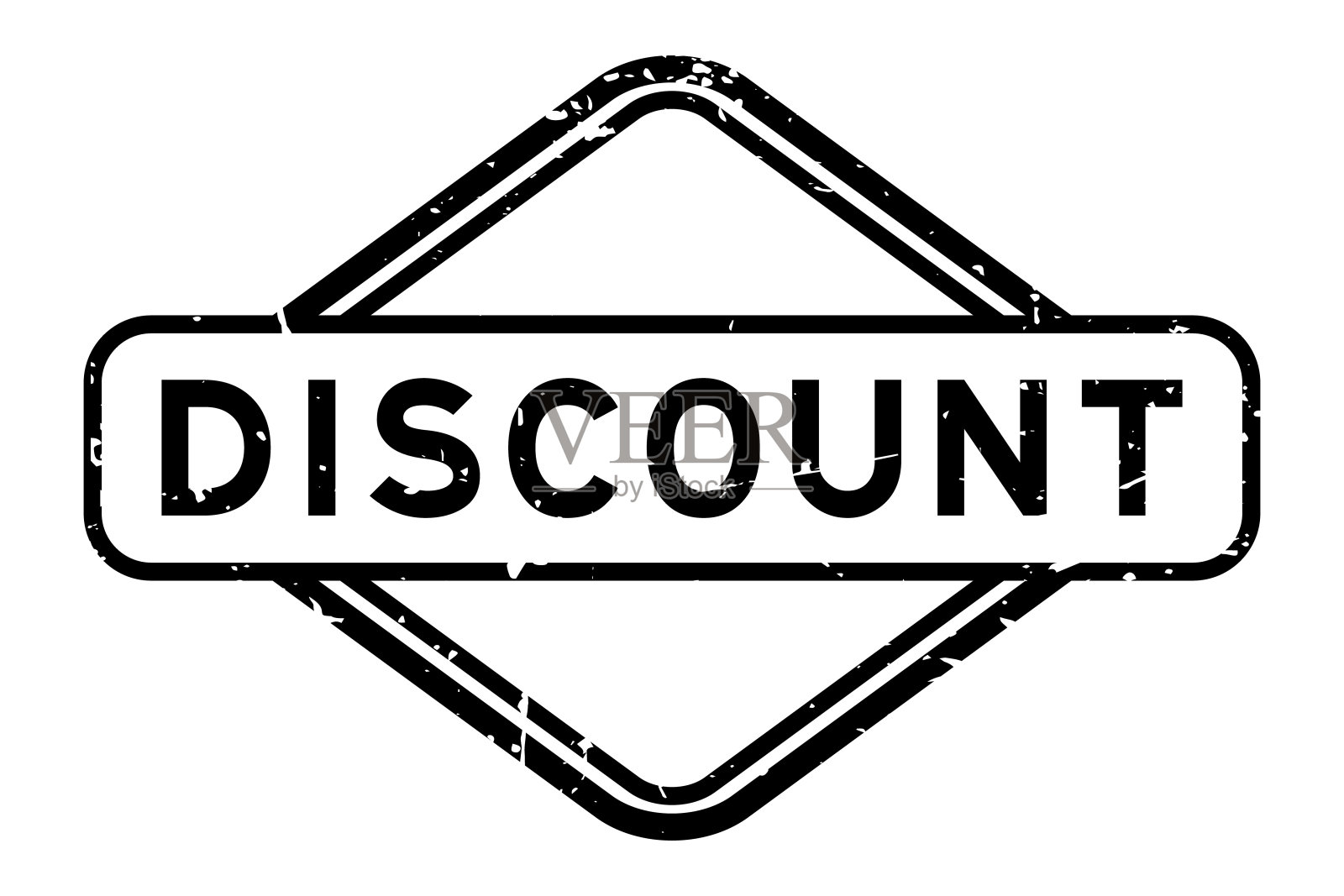 垃圾黑色折扣字橡胶印章在白色背景插画图片素材