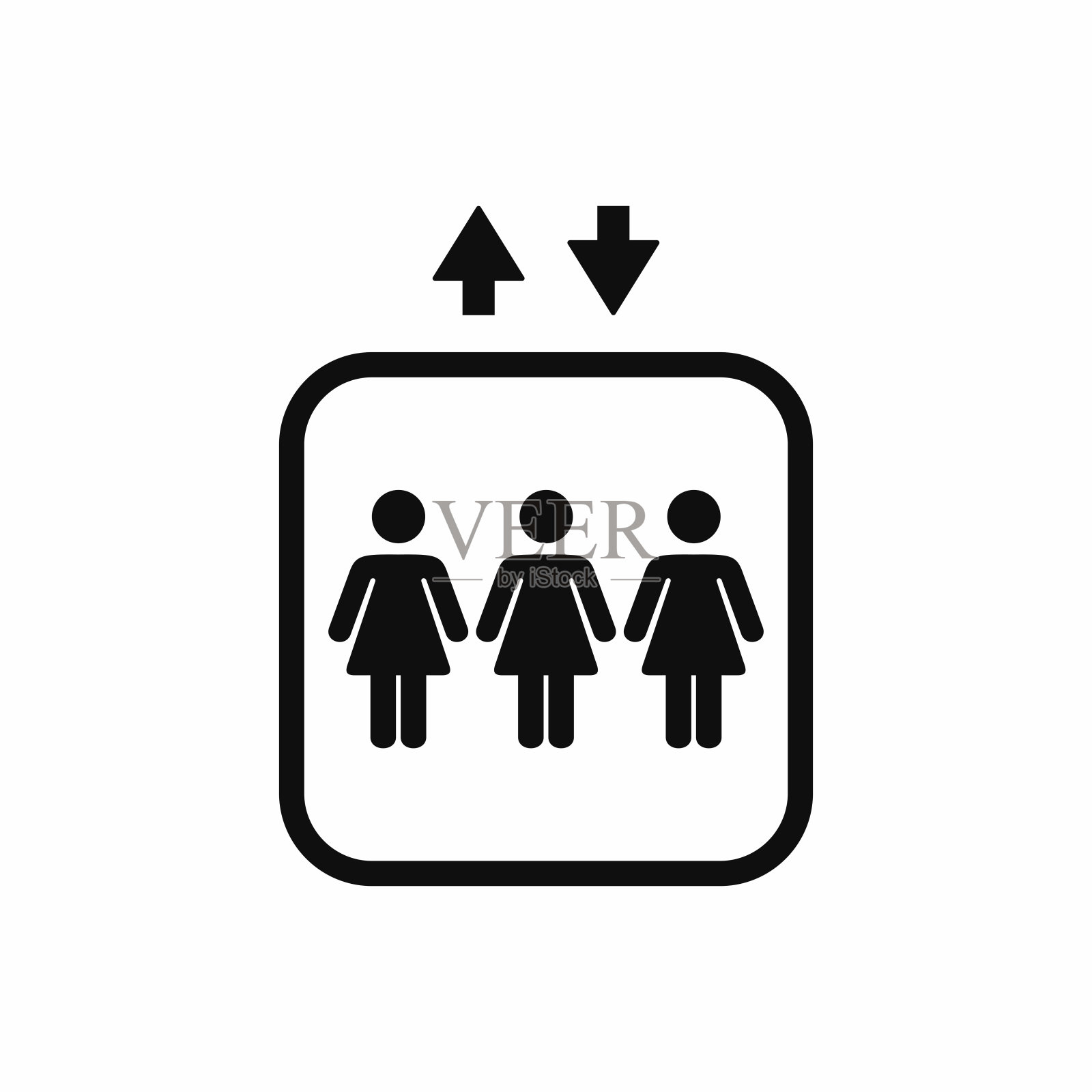 电梯升降机符号图标孤立的白色背景图标素材