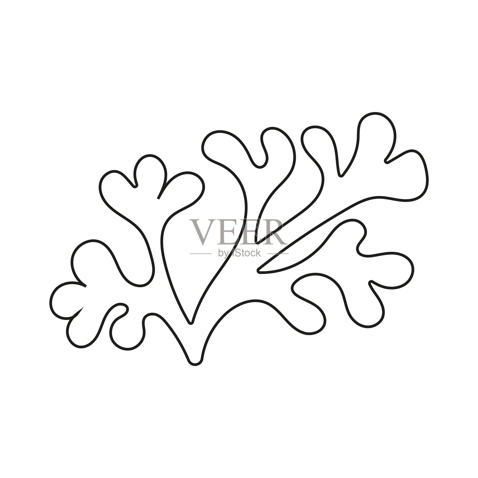 海藻平面矢量卡通插图在白色背景插画图片素材