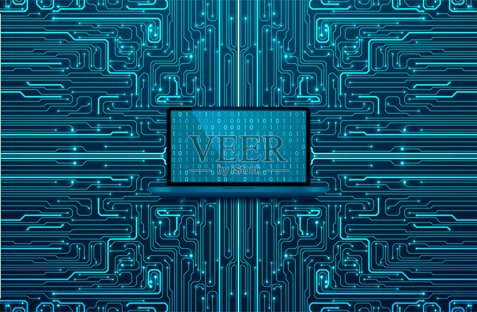 抽象未来的电路板背景。插画图片素材