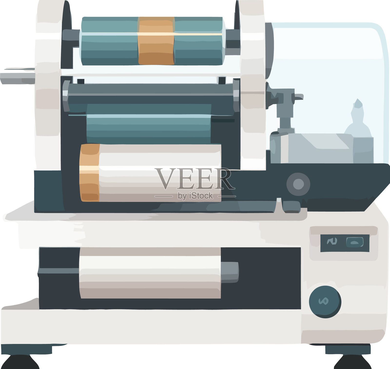 白色包装机插画图片素材