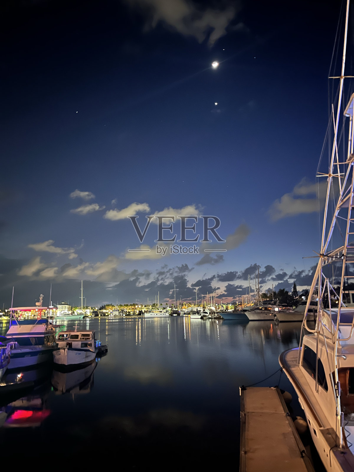 港的夜灯照片摄影图片