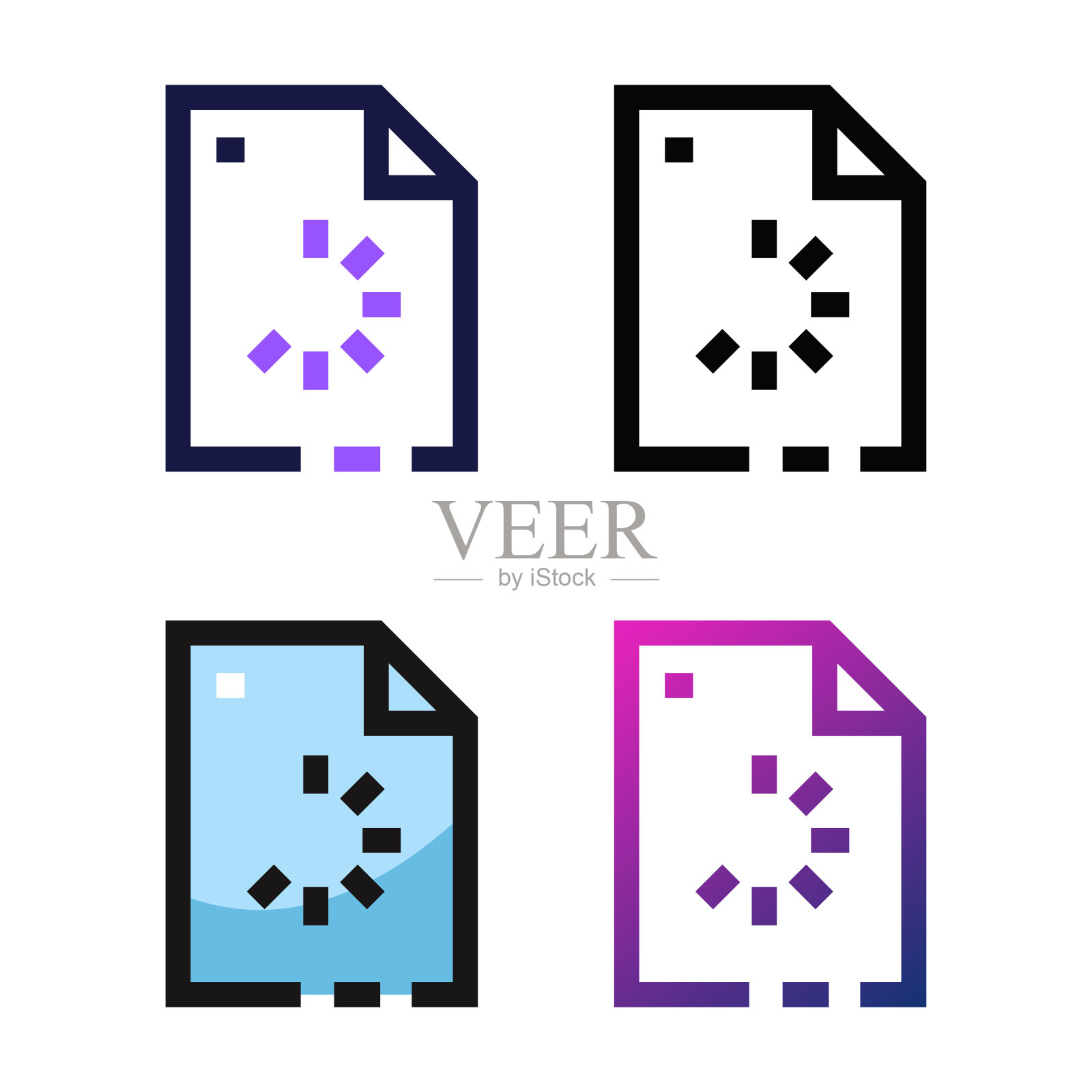 加载文件图标设计在四个变化的颜色图标素材