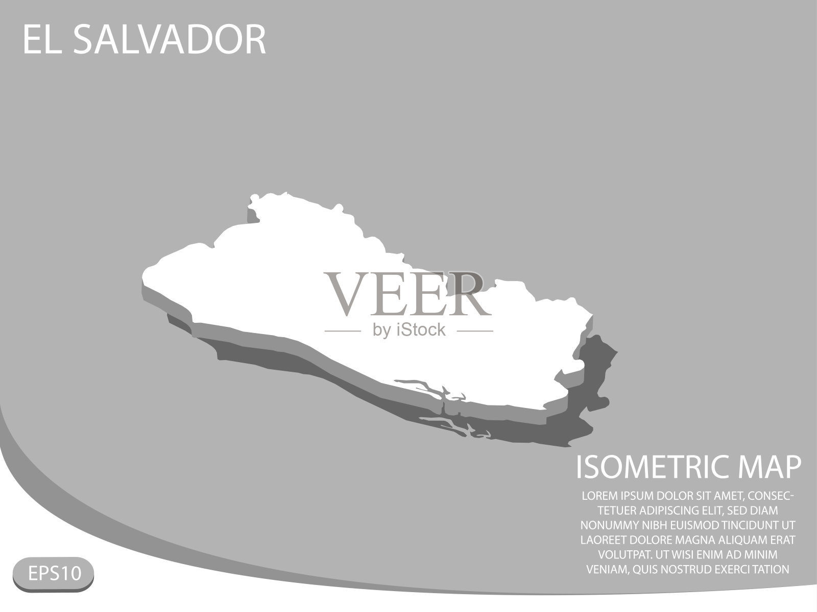 萨尔瓦多等距地图的白色元素为灰色
背景的概念图易于编辑和自定义。每股收益10插画图片素材