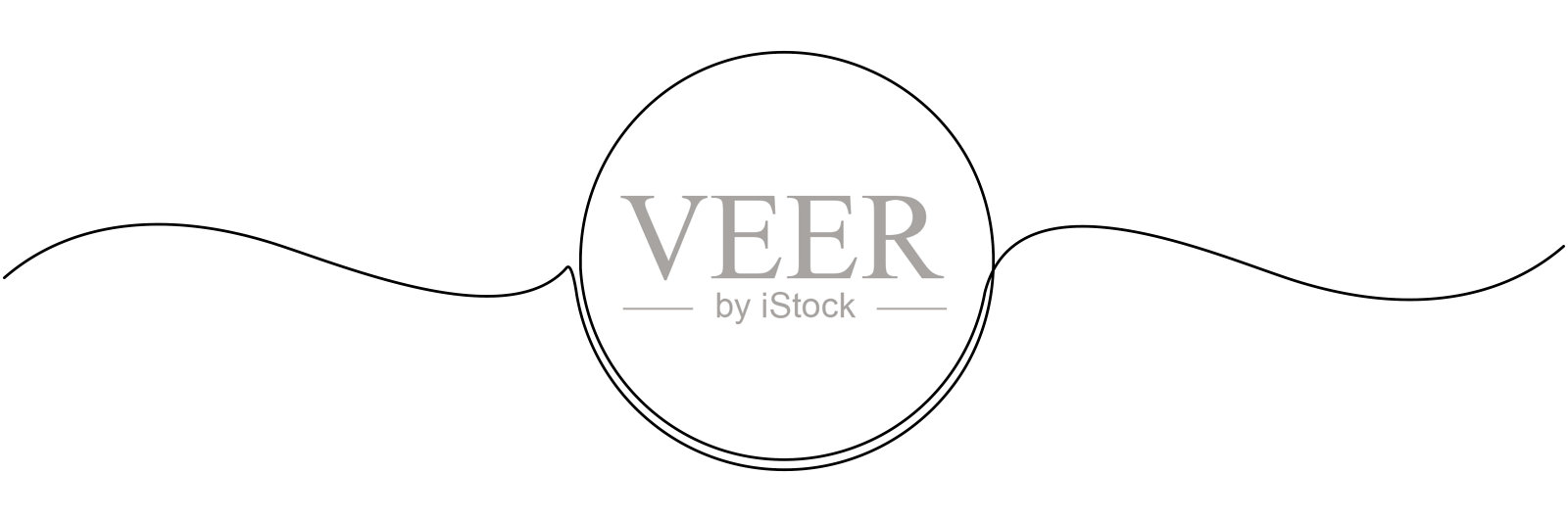 圈连续画一条线。插画图片素材