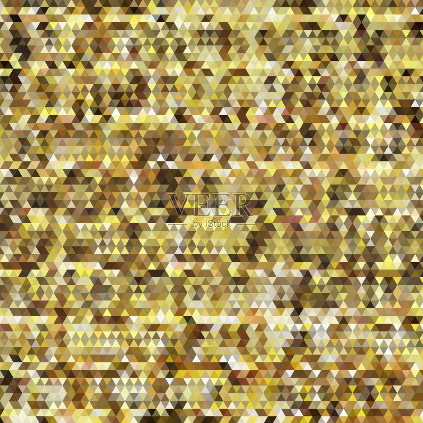 几何形状的背景。黄金马赛克图案。复古三角形背景。每股收益10插画图片素材