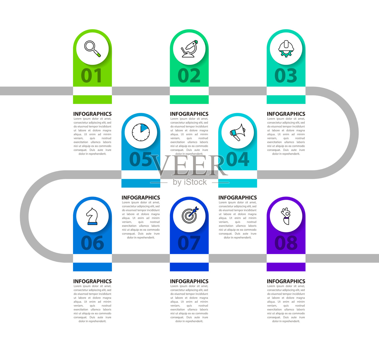信息图表设计模板时间轴概念插画图片素材