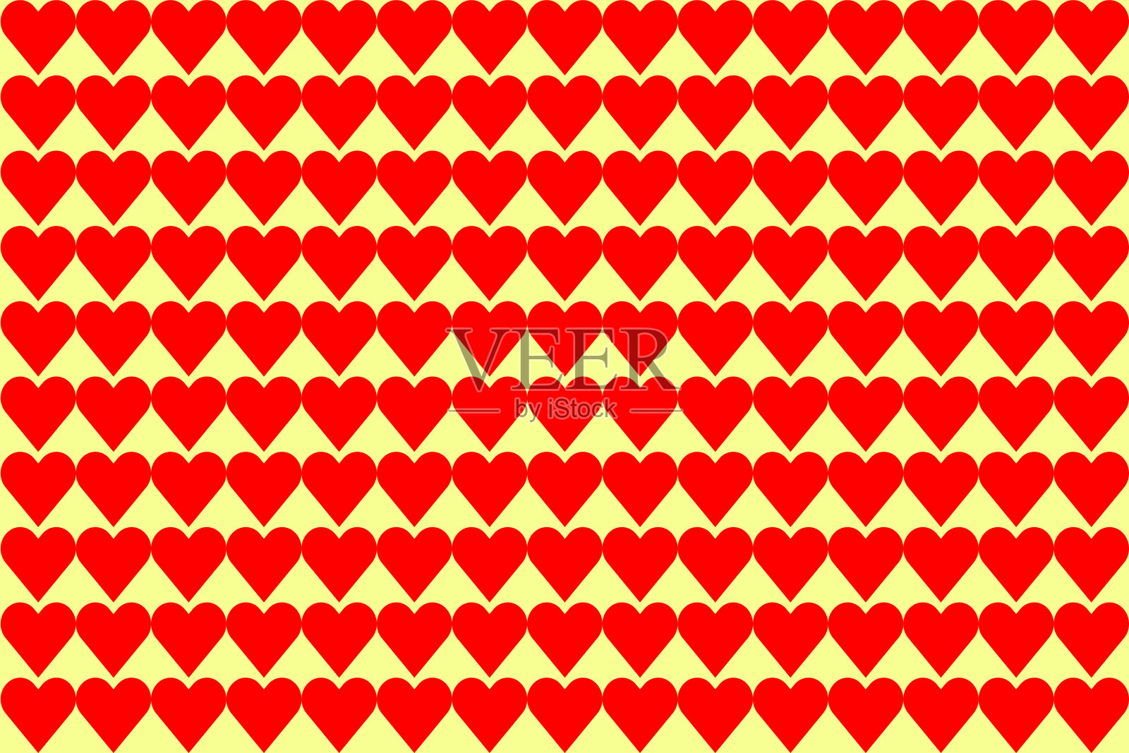 插图和矢量的许多红色的心脏形状。插画图片素材