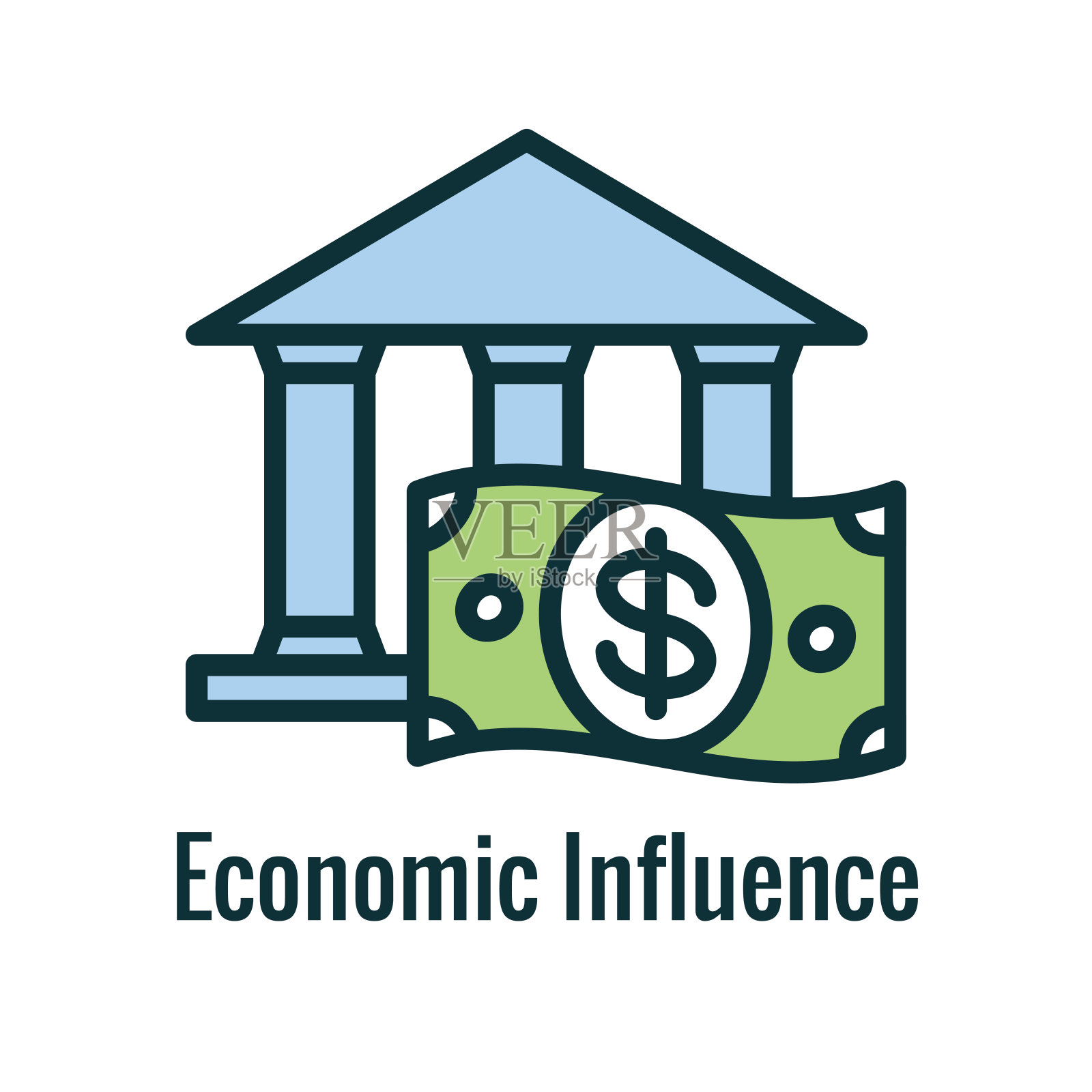 公司分析因素图标描绘Pestel方法插画图片素材