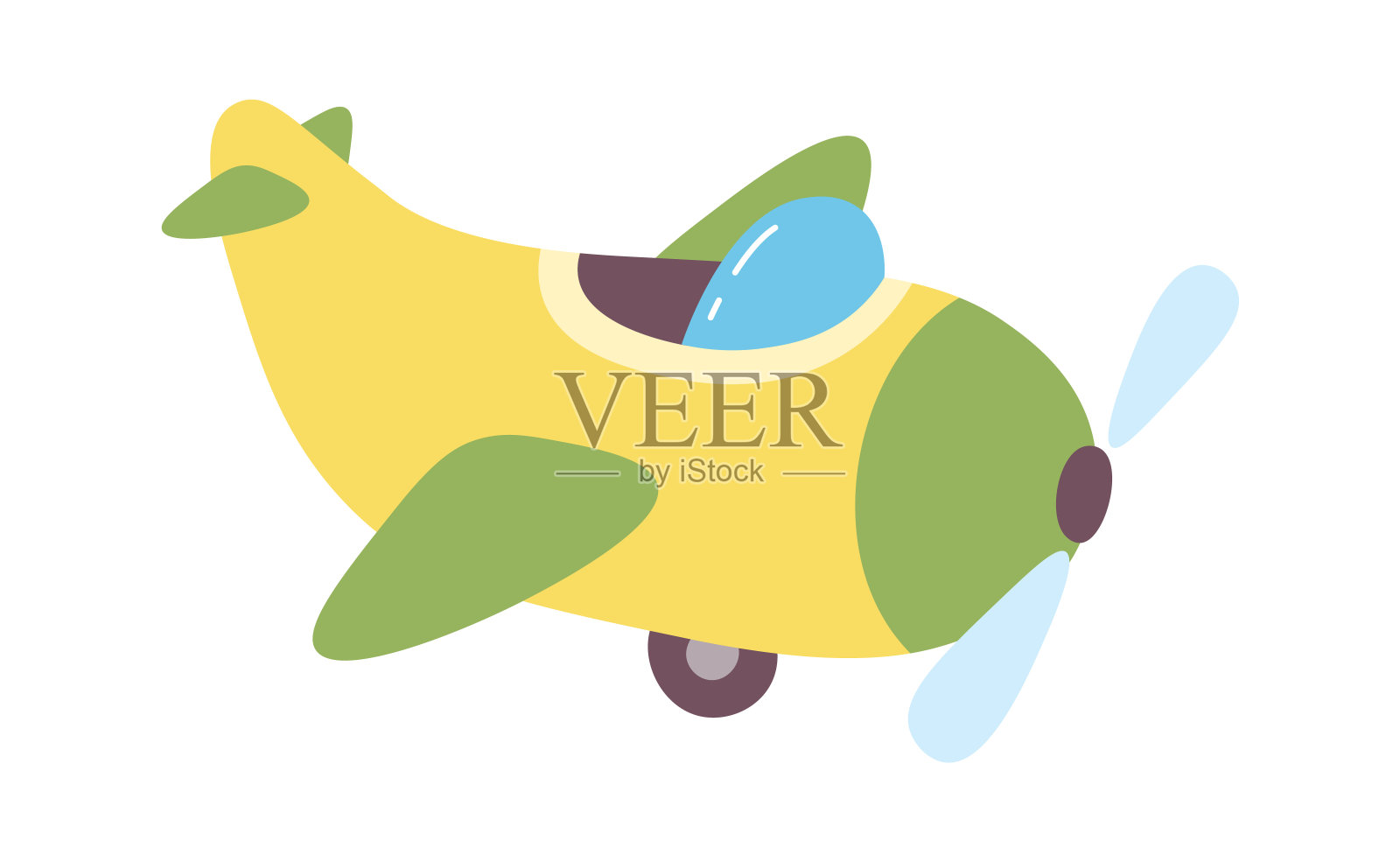 卡通飞机插画图片素材