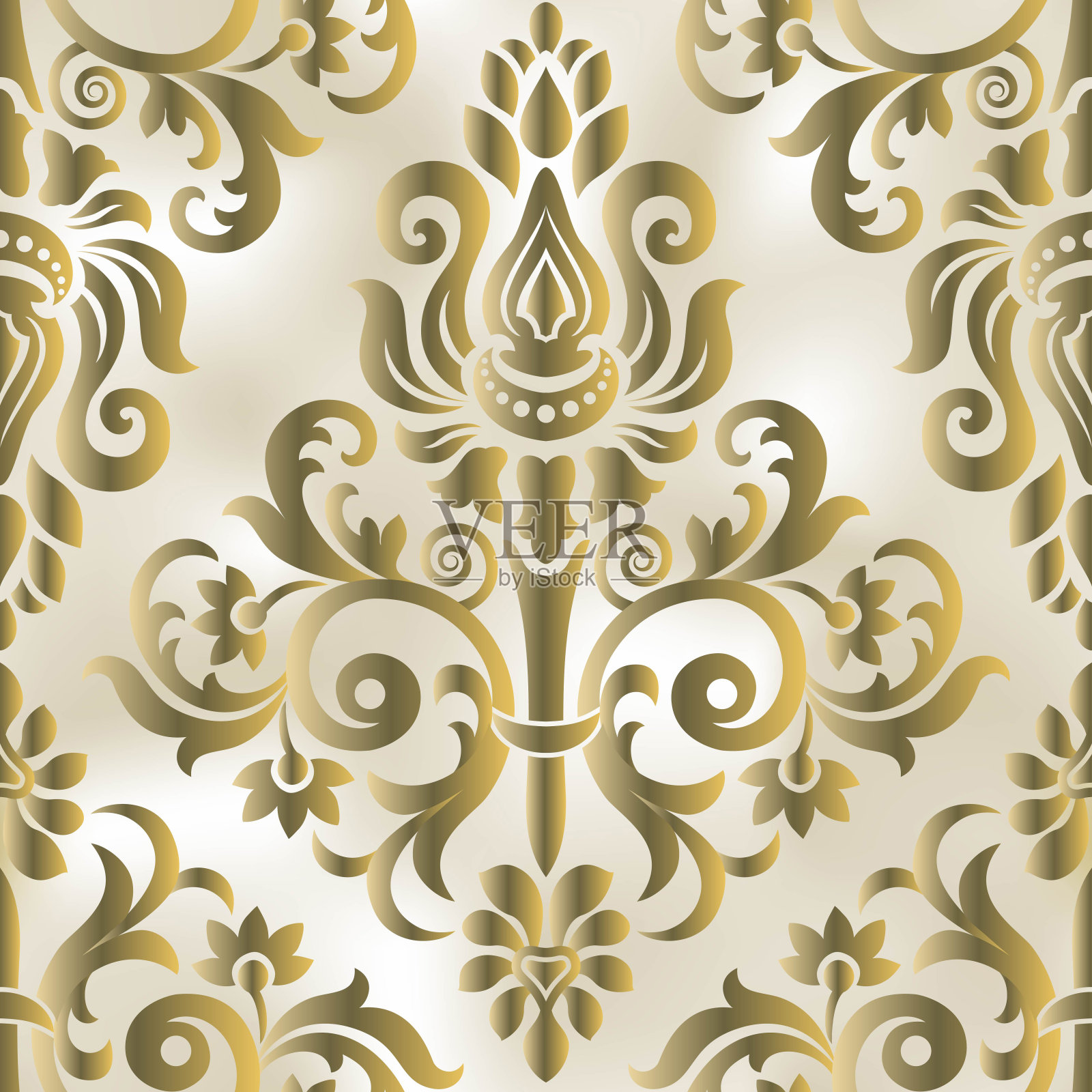 锦缎复古无缝背景图案。优雅奢华的质感插画图片素材