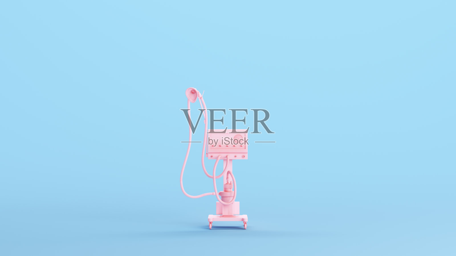 粉红色医院氧气面罩设备病人保健诊所护理医学诊断媚俗蓝色背景照片摄影图片