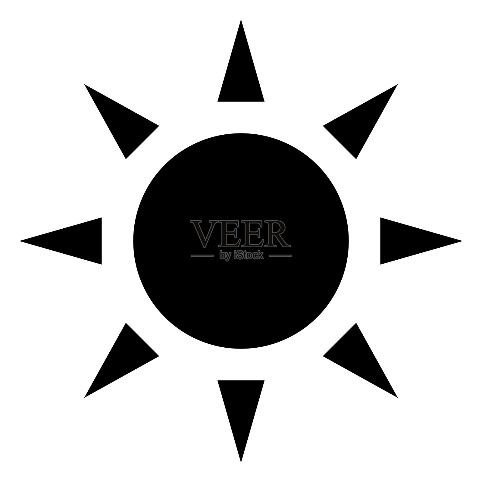 太阳图标。太阳图标。太阳图标的天气设计。时髦的夏季象征。矢量图插画图片素材