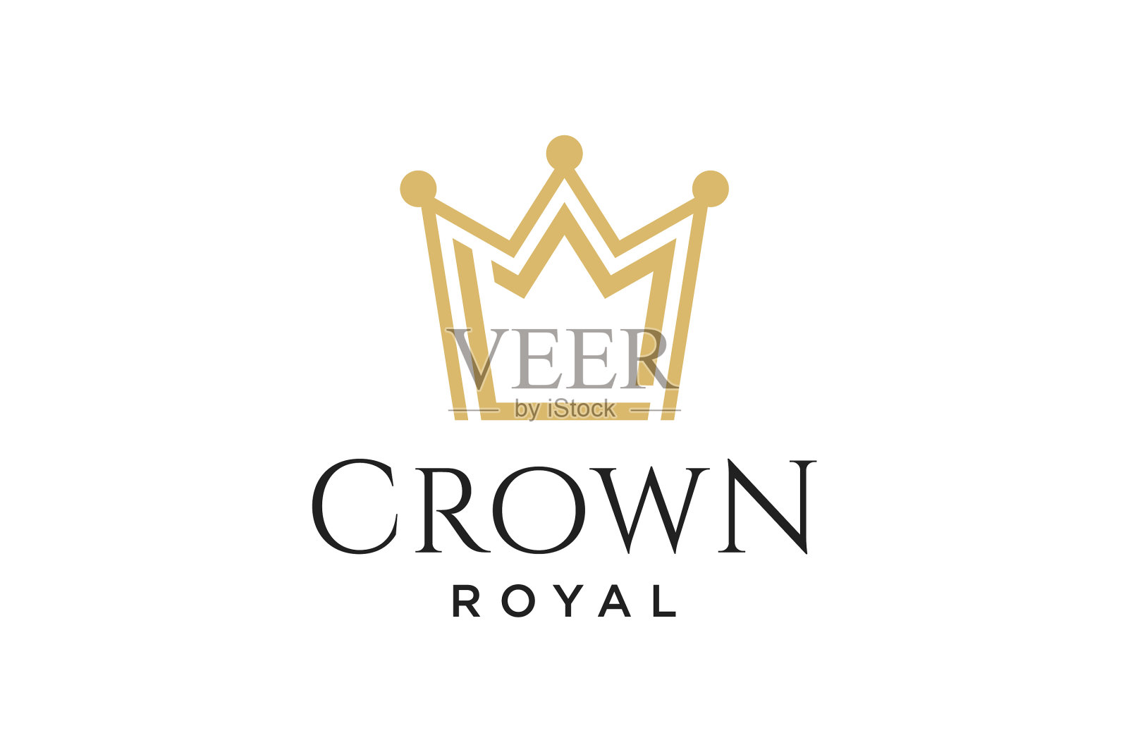 最初的标志字母l与皇冠符号设计插画图片素材