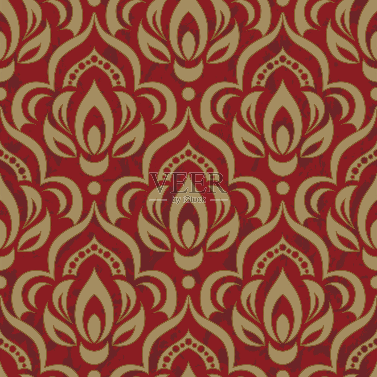 大马士革风格无缝背景图插画图片素材