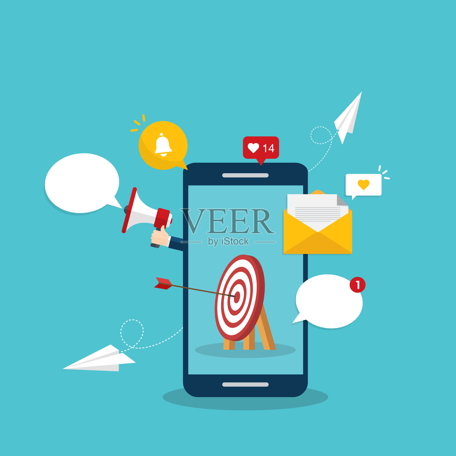 移动营销插画图片素材