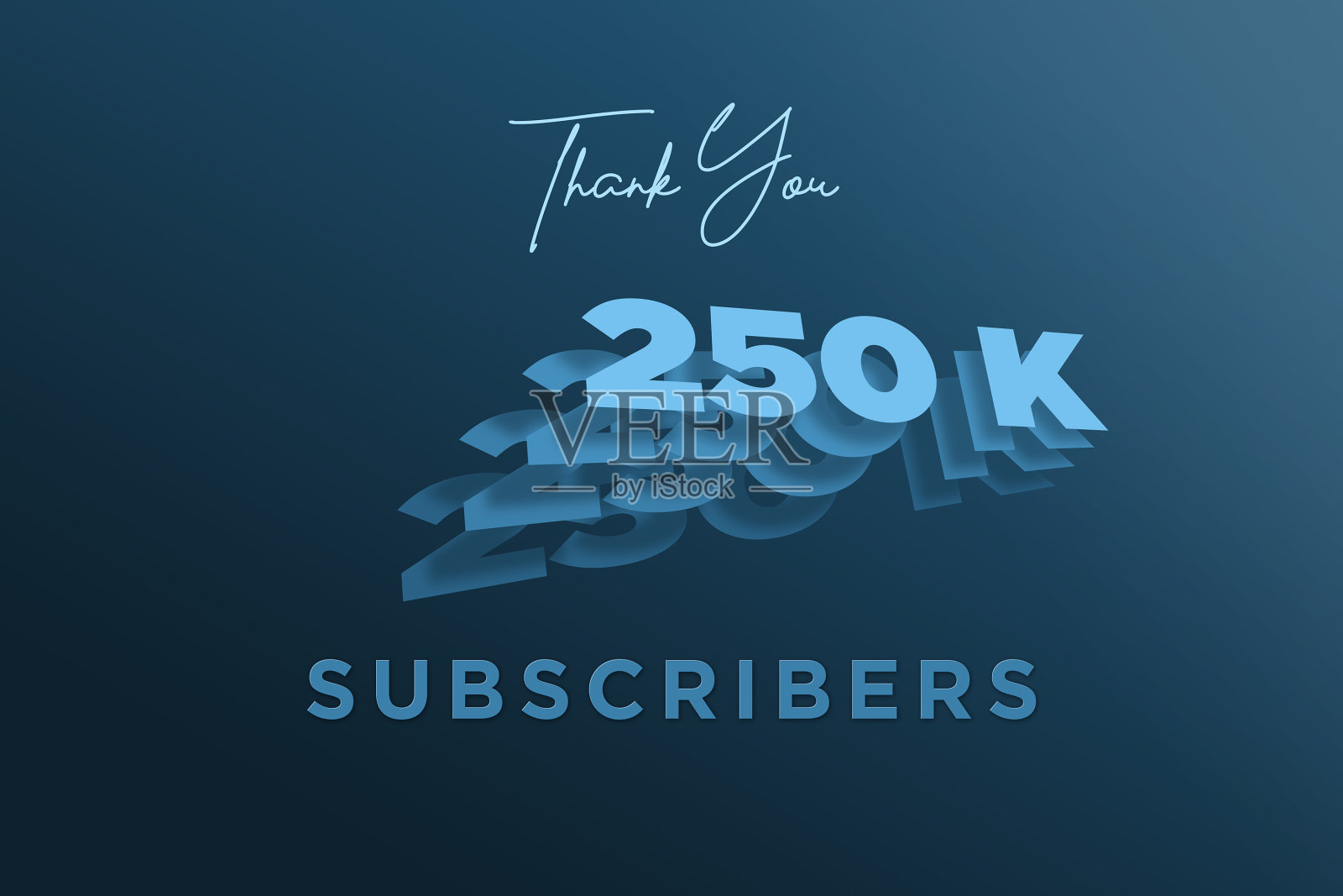 25万订户庆祝问候横幅与下降纸设计插画图片素材