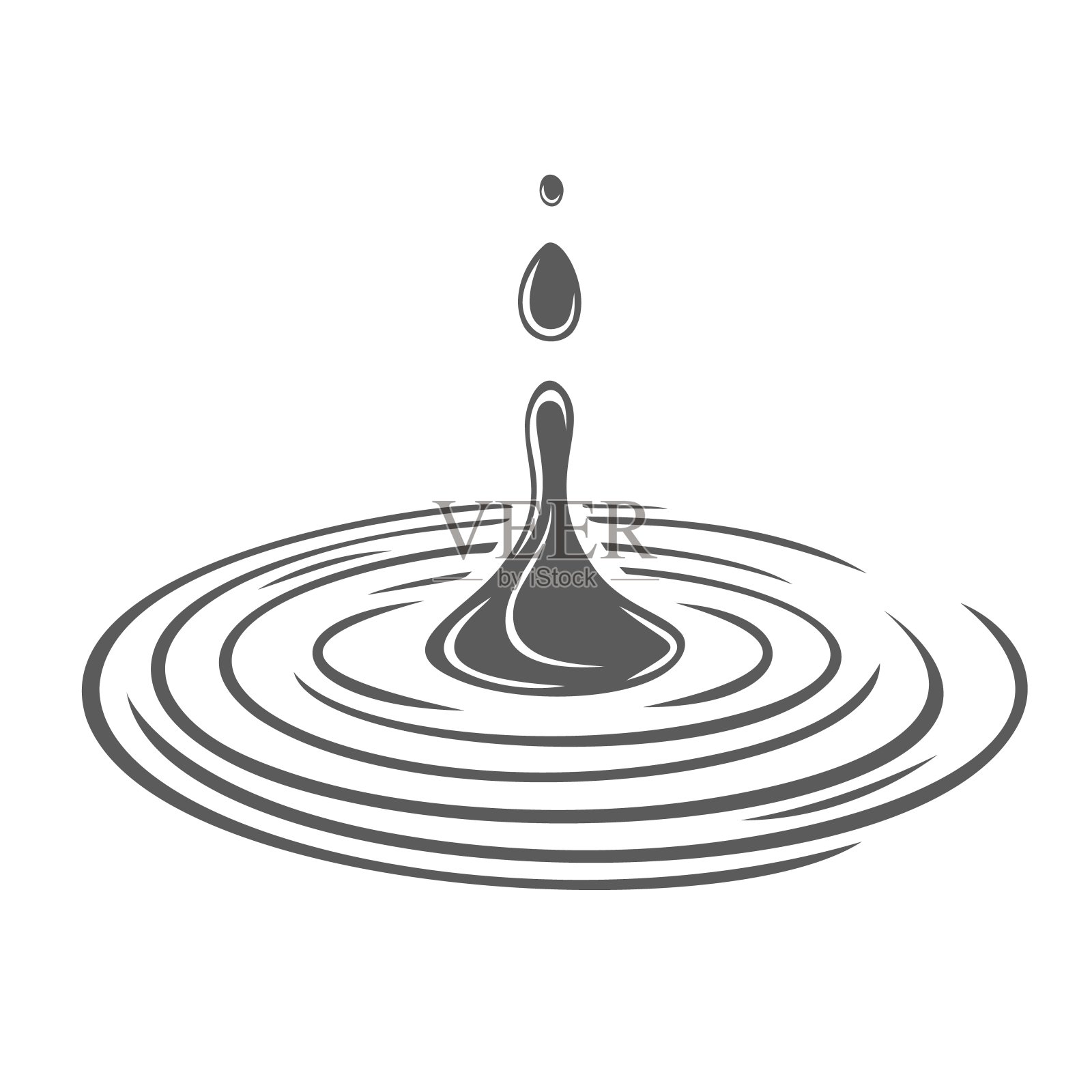 水滴在水面上的字形图标插画图片素材