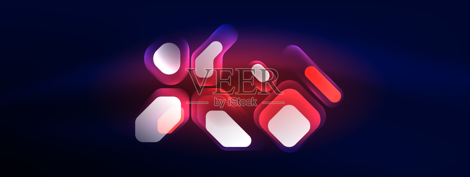 发光的霓虹几何元素抽象插画图片素材