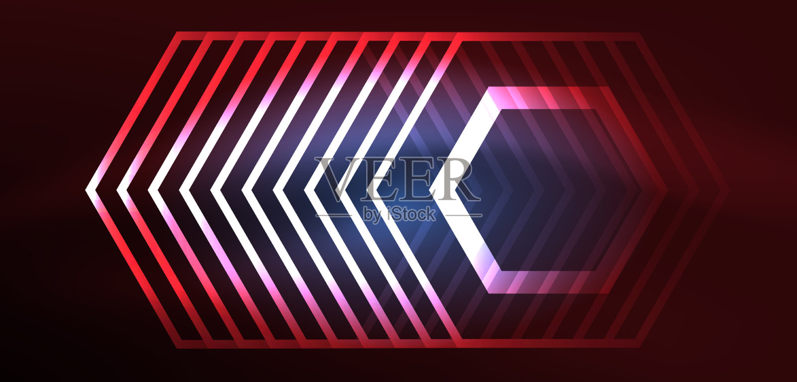 抽象的背景技术,霓虹六边形高科技插画图片素材