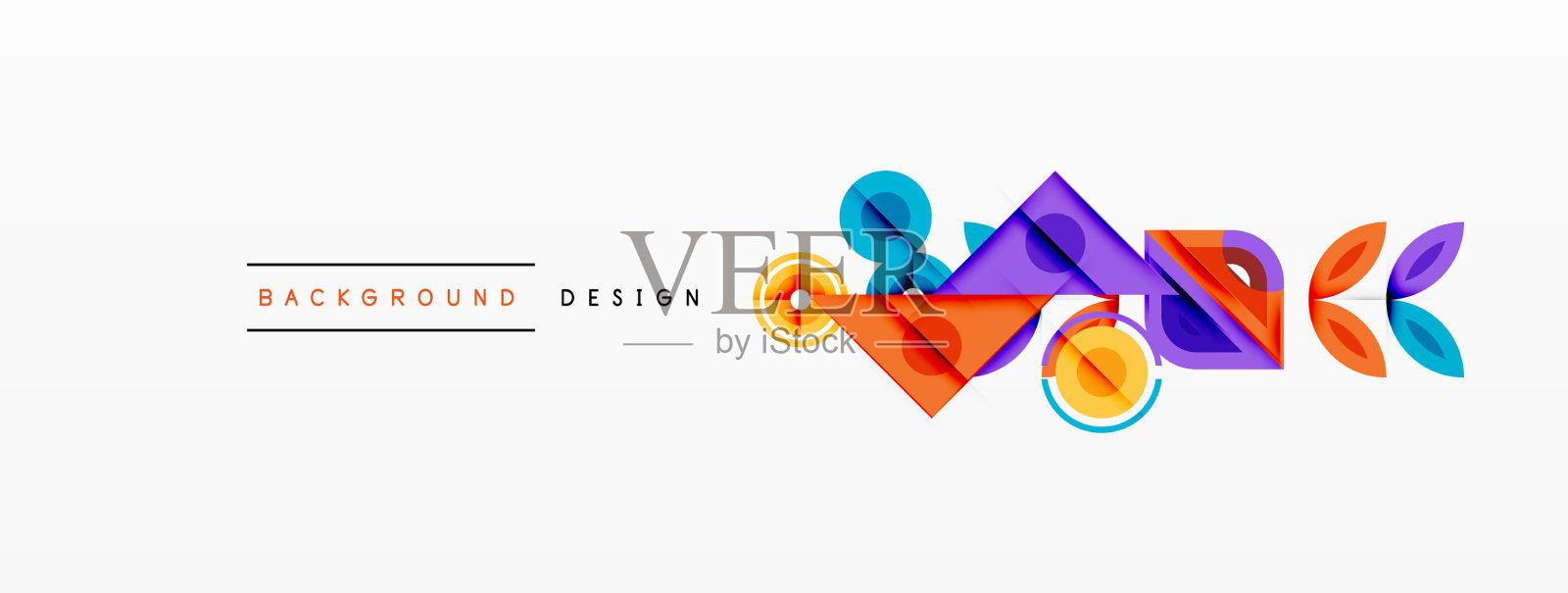 彩色三角形和圆形抽象的背景插画图片素材