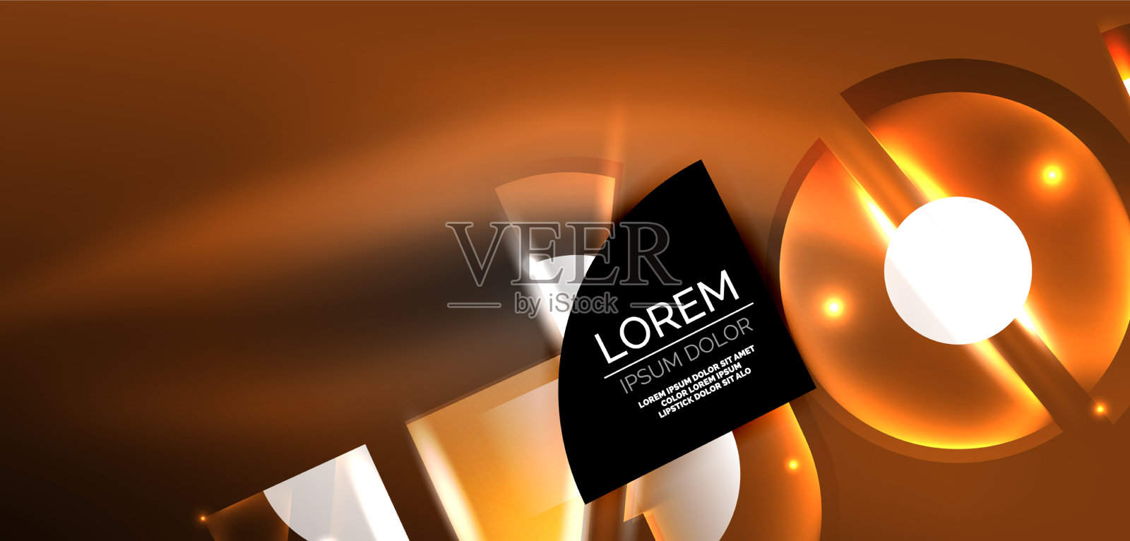 抽象背景发光的霓虹灯圆圈和线条插画图片素材