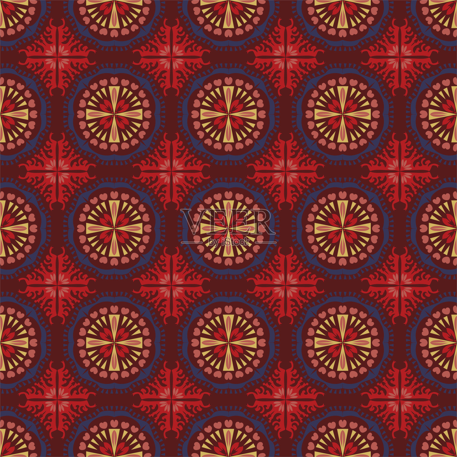 自然无缝图案花园花卉背景锦缎植物土著装饰艺术插画图片素材