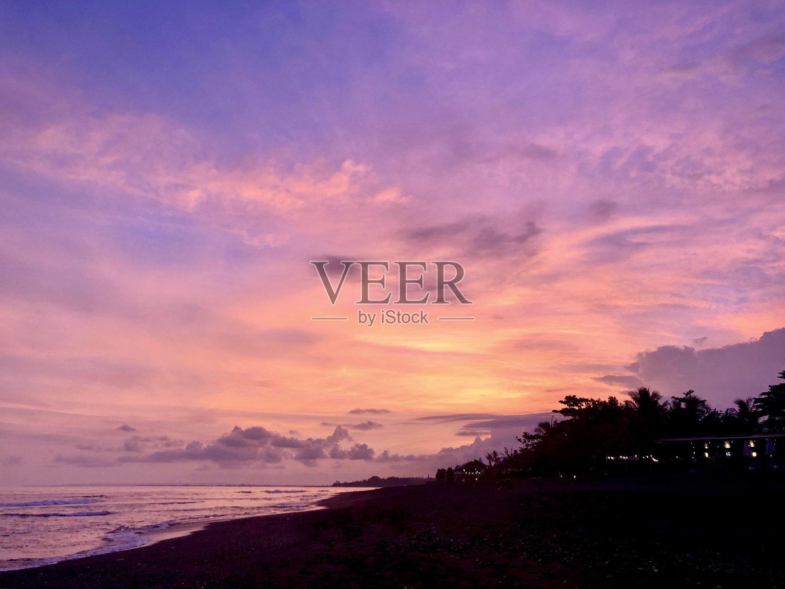 巴厘岛夕阳色照片摄影图片