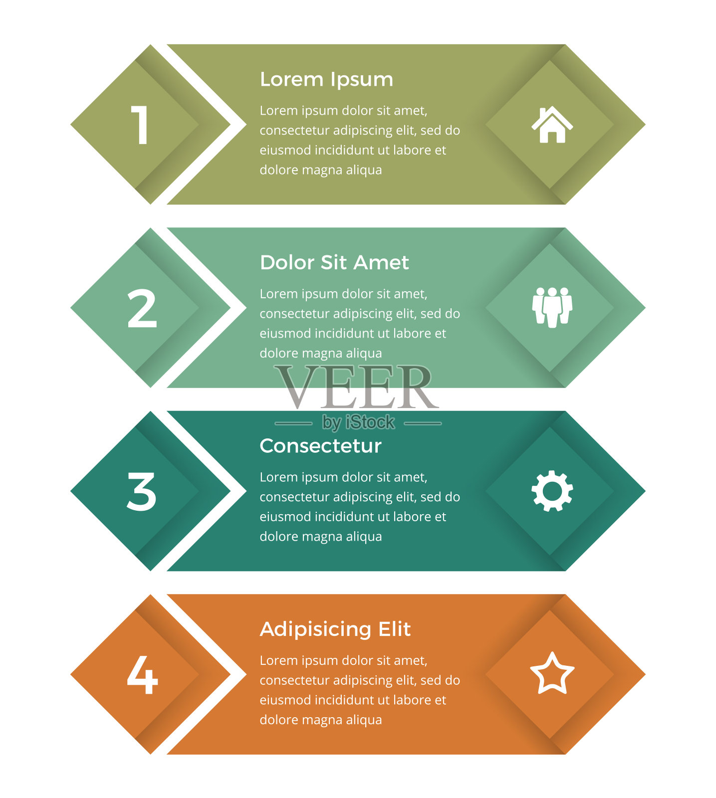 商业信息图表——4个要素插画图片素材