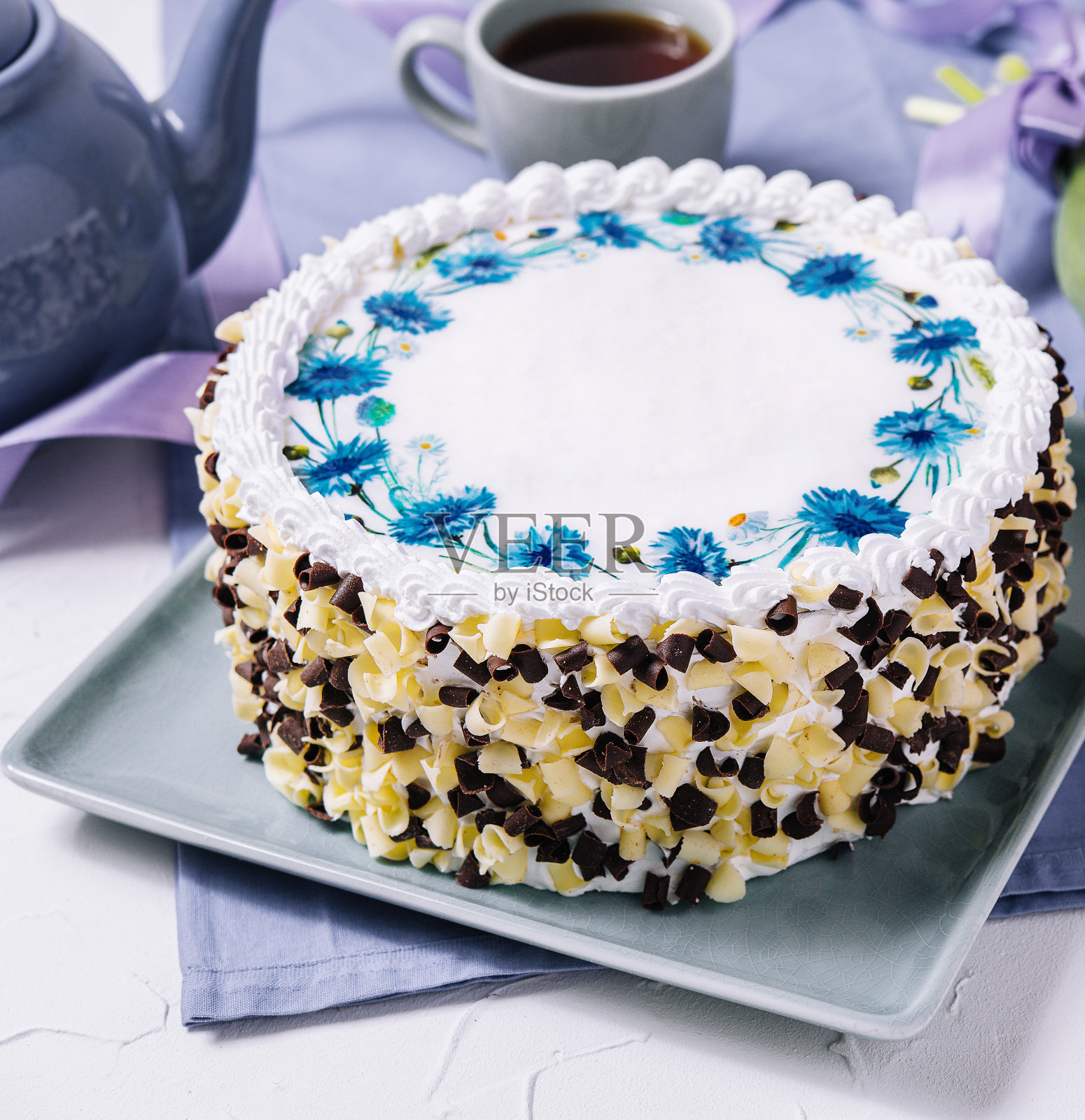 奶油蛋糕特写照片摄影图片