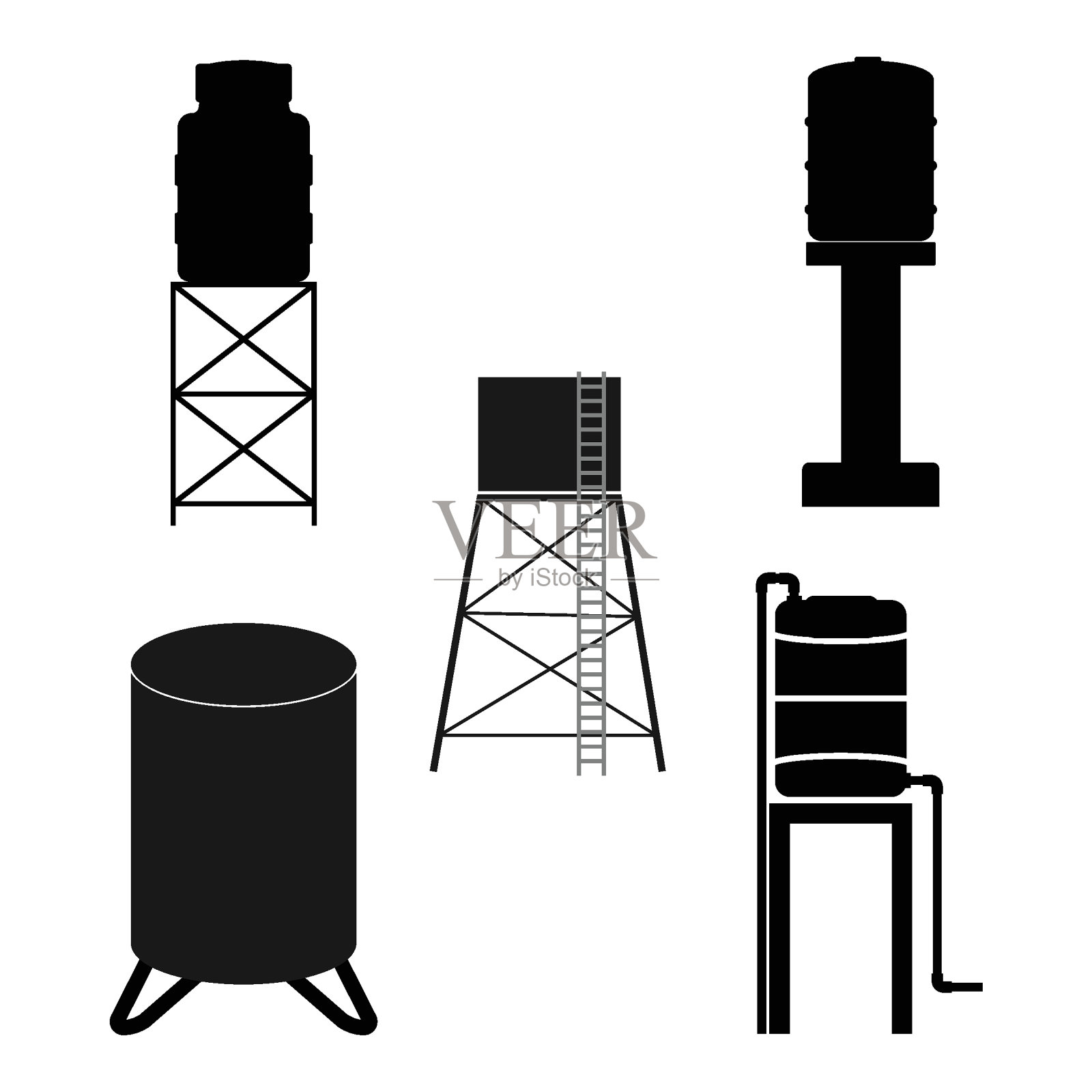 水库图标矢量插画图片素材