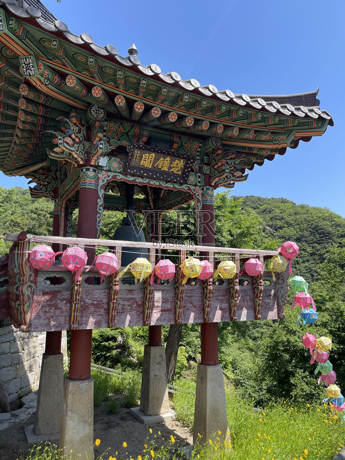 首尔道峰山元统寺钟亭照片摄影图片