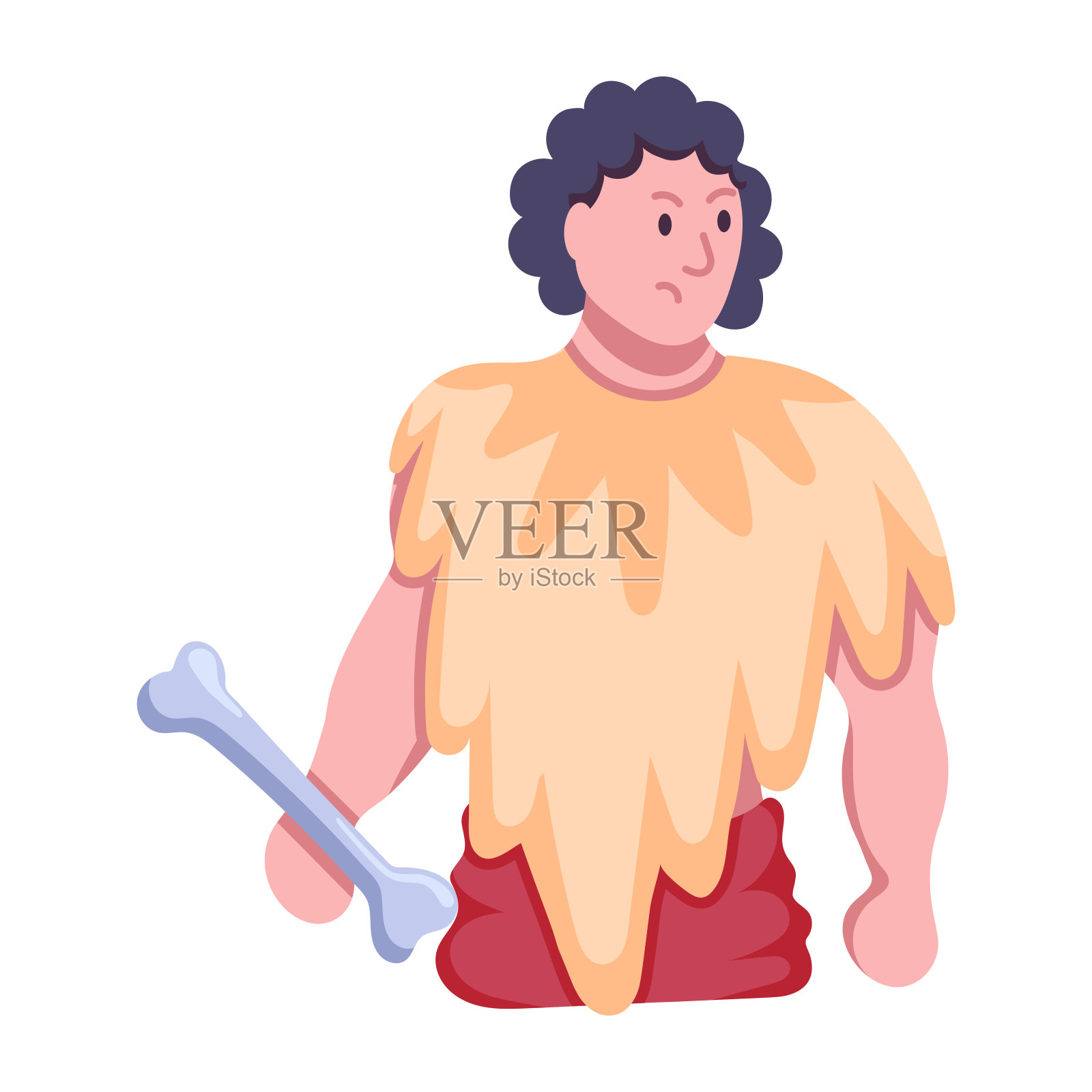 史前人插画图片素材