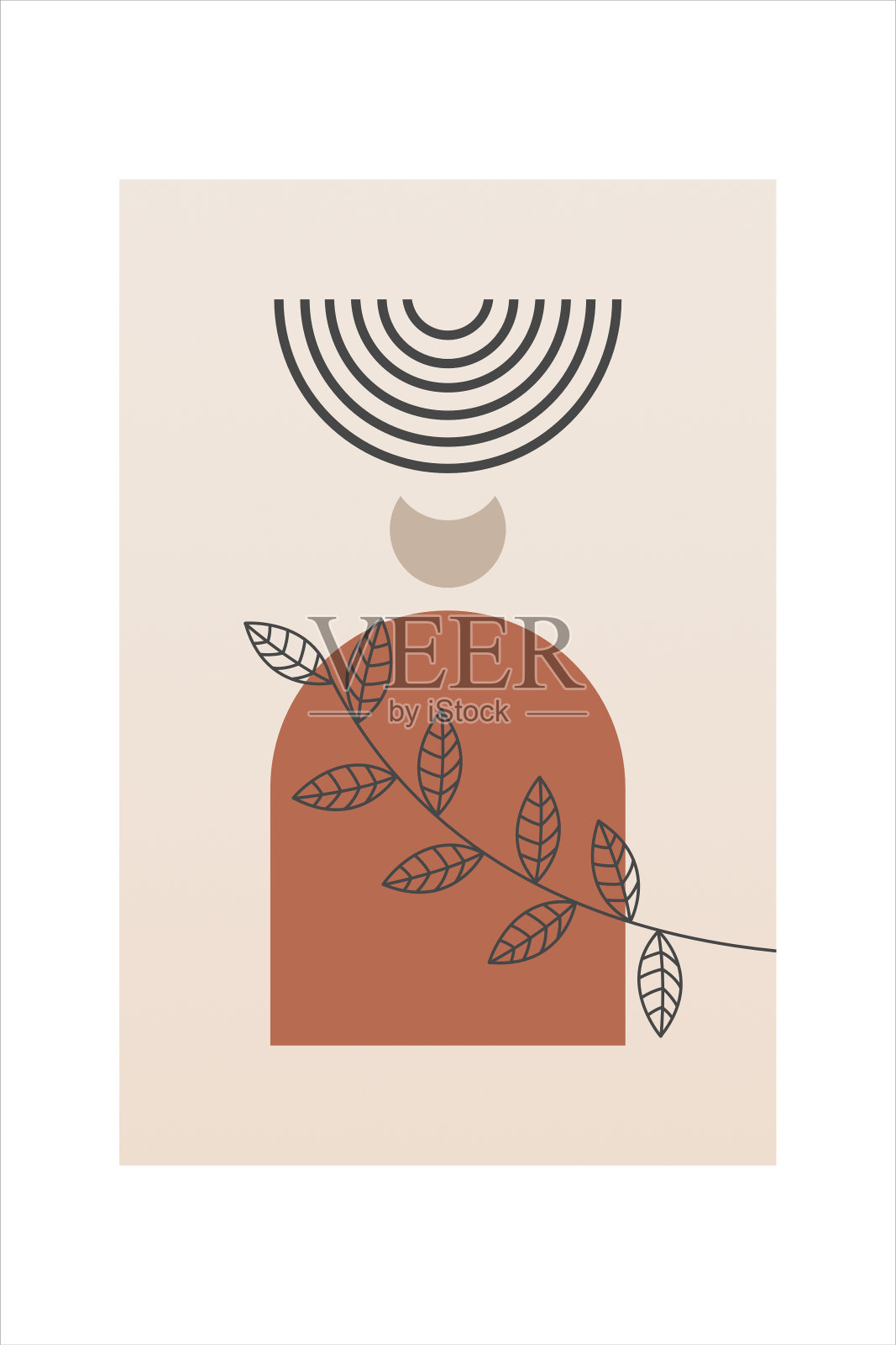 波西米亚墙壁艺术装饰印刷海报插画图片素材