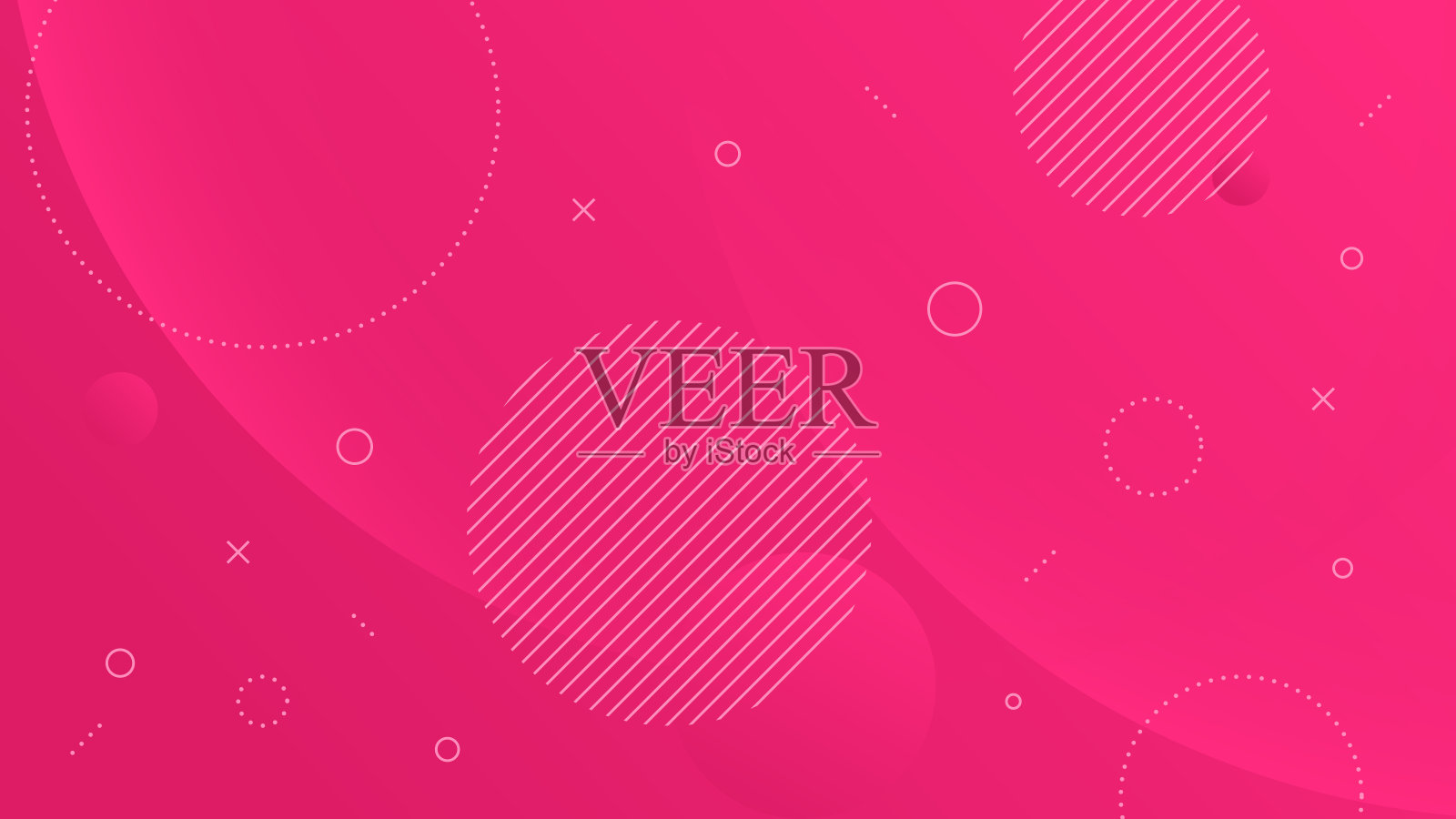 现代抽象背景与运动圆圆波复古和红粉红色的渐变颜色插画图片素材