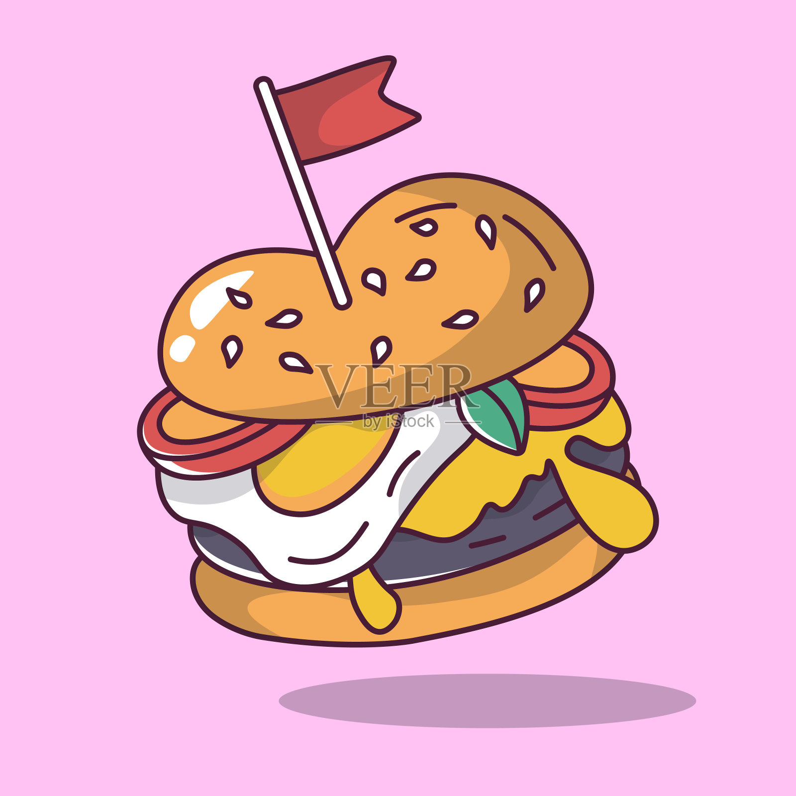 汉堡卡通风格插图矢量插图插画图片素材