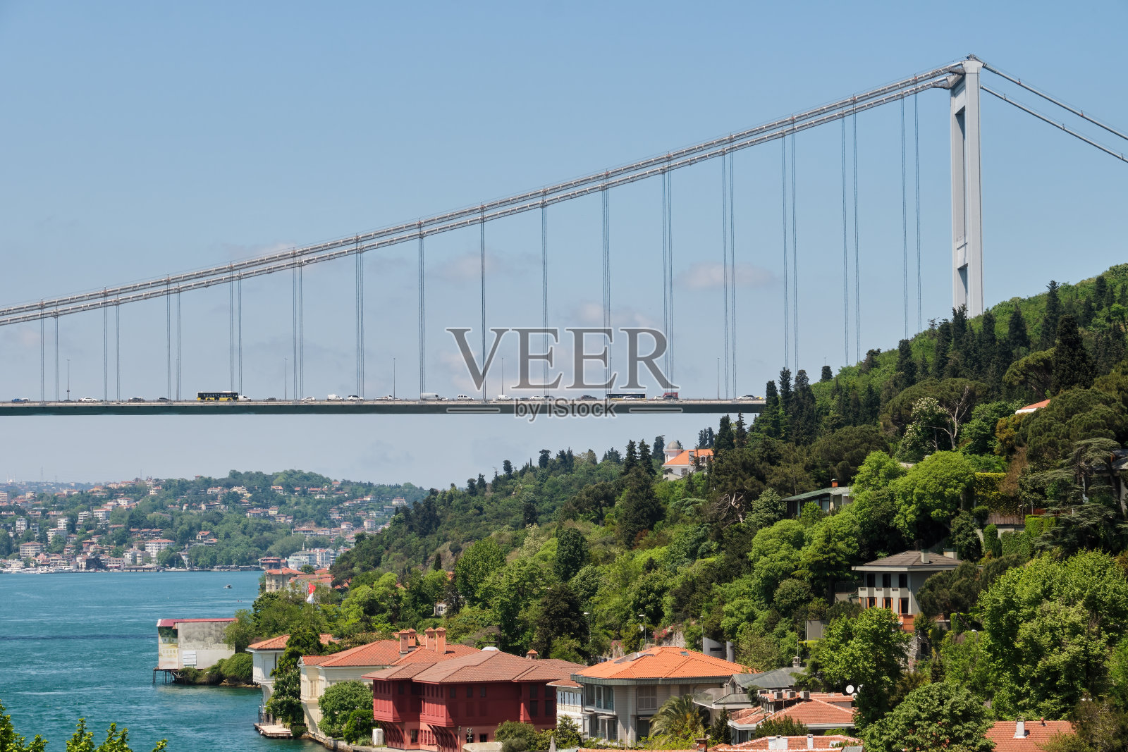 法提赫苏丹穆罕默德桥和海滨庄园,伊斯坦布尔,土耳其照片摄影图片