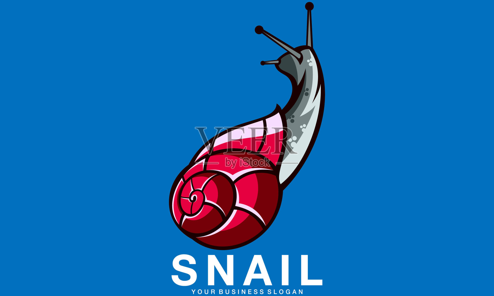 蜗牛标志抽象设计矢量模板插画图片素材