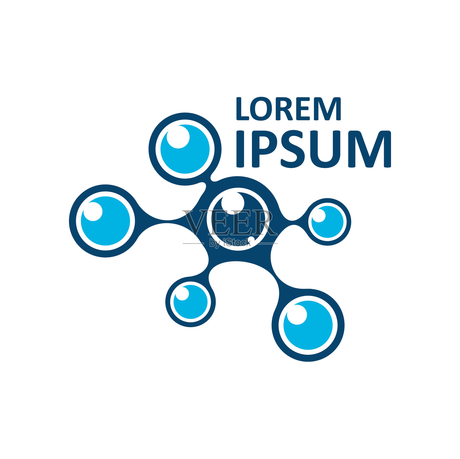 化学和生物科学的分子标志图标素材