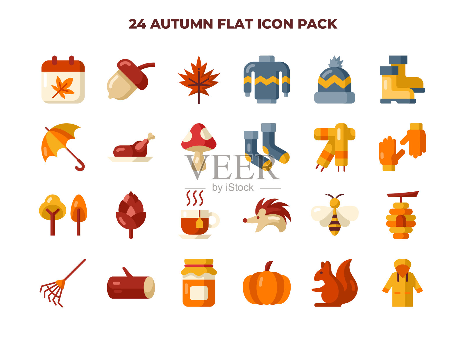 24秋季元素平面图标集插画图片素材