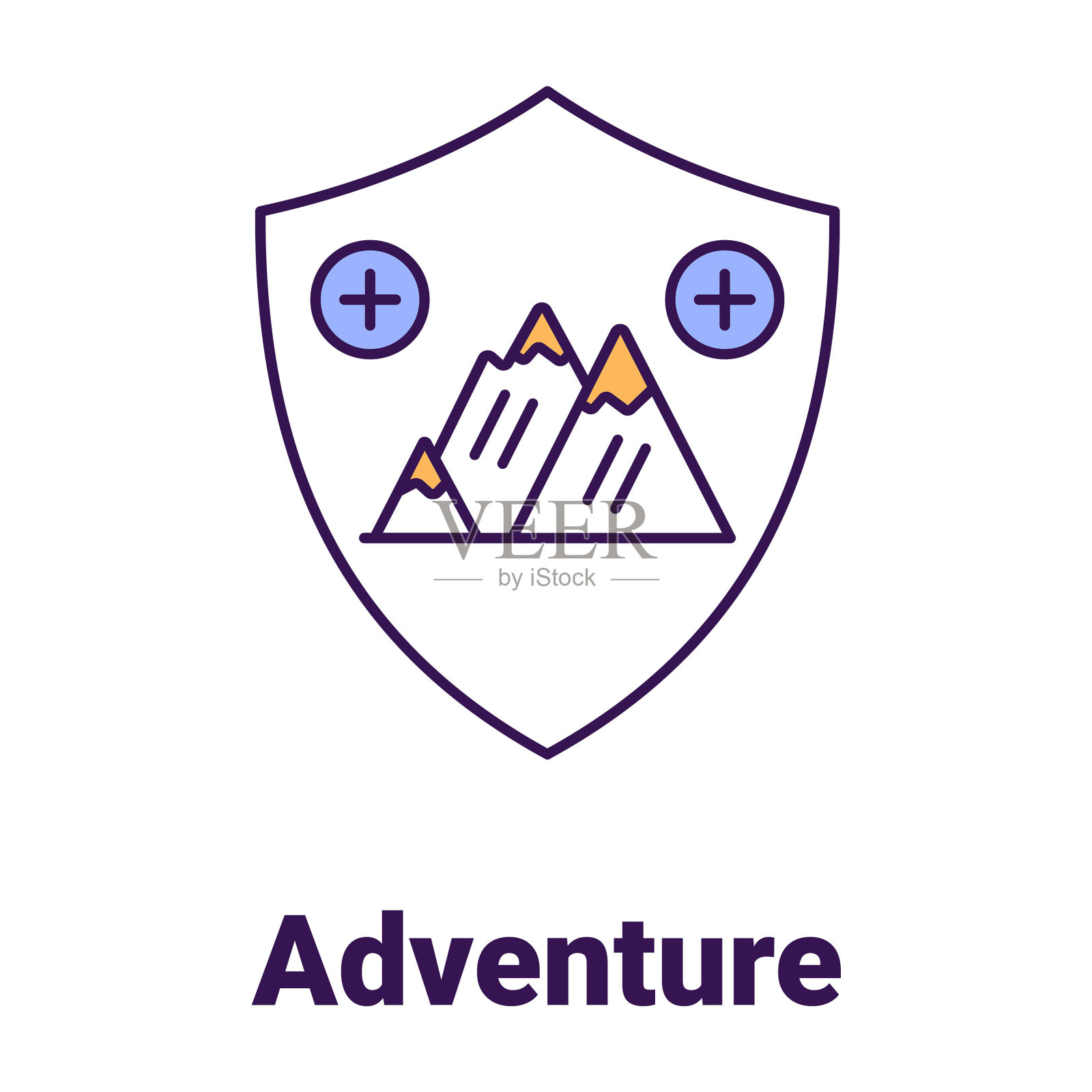 冒险安全盾牌矢量图标容易修改插画图片素材