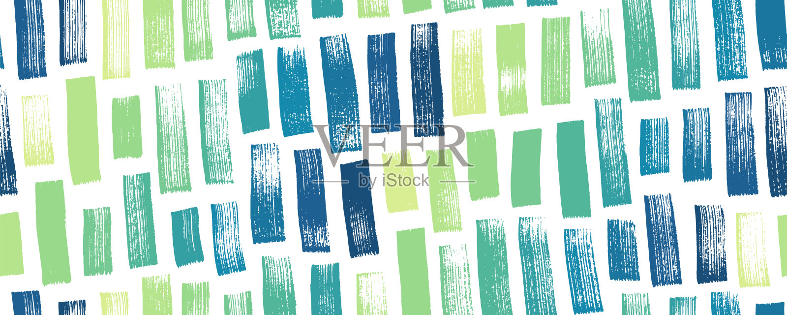 多色几何无缝图案与大胆的垂直笔触。插画图片素材