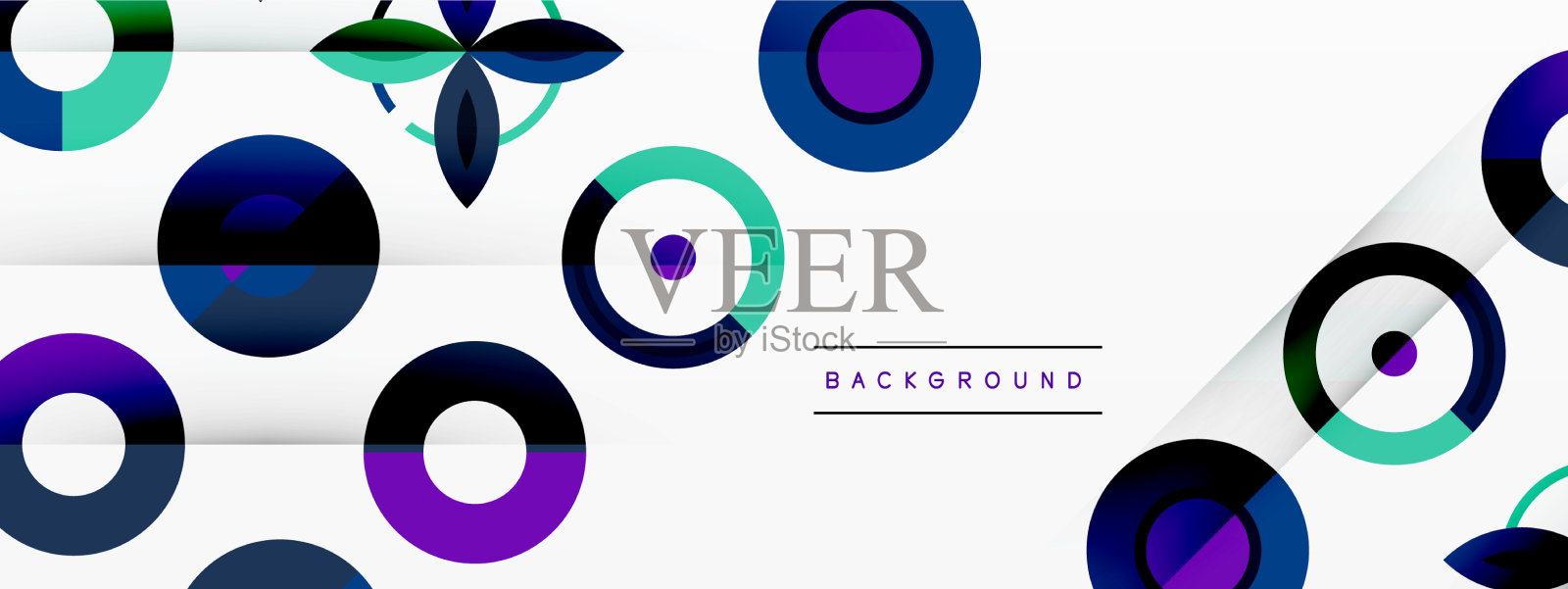 五颜六色的圆圈在一个网格组成抽象插画图片素材