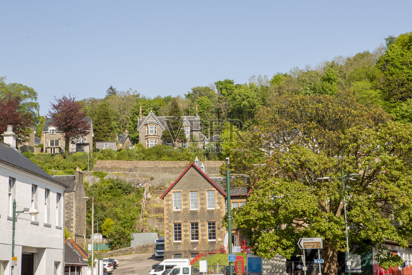 历史城市景观,城市景观在奥班格拉斯哥苏格兰英格兰英国照片摄影图片