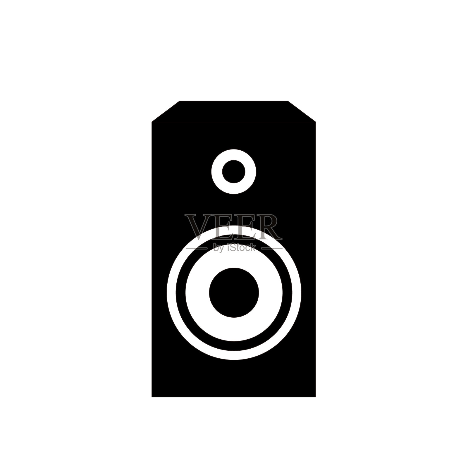 很酷的单色剪影插图的扬声器插画图片素材