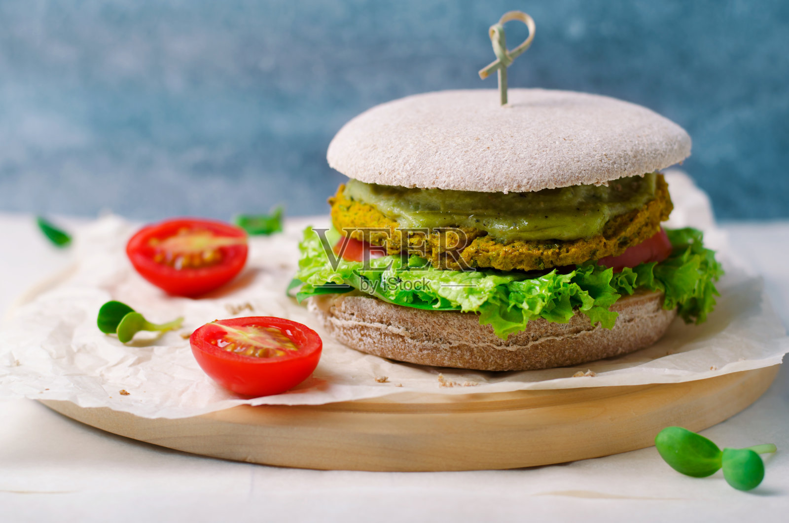 健康素食汉堡,素食餐照片摄影图片
