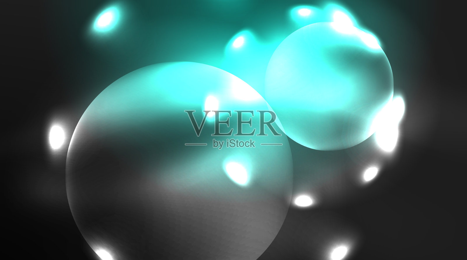 圆与明亮的霓虹灯闪闪发光的效果插画图片素材