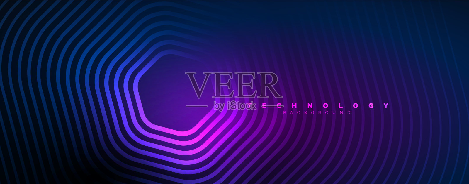 霓虹闪亮的六边形抽象背景插画图片素材