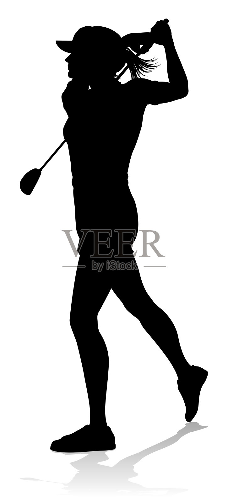 高尔夫球手高尔夫运动人物剪影插画图片素材