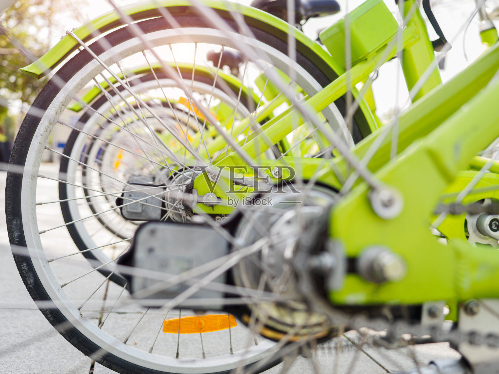 整齐的自行车照片摄影图片